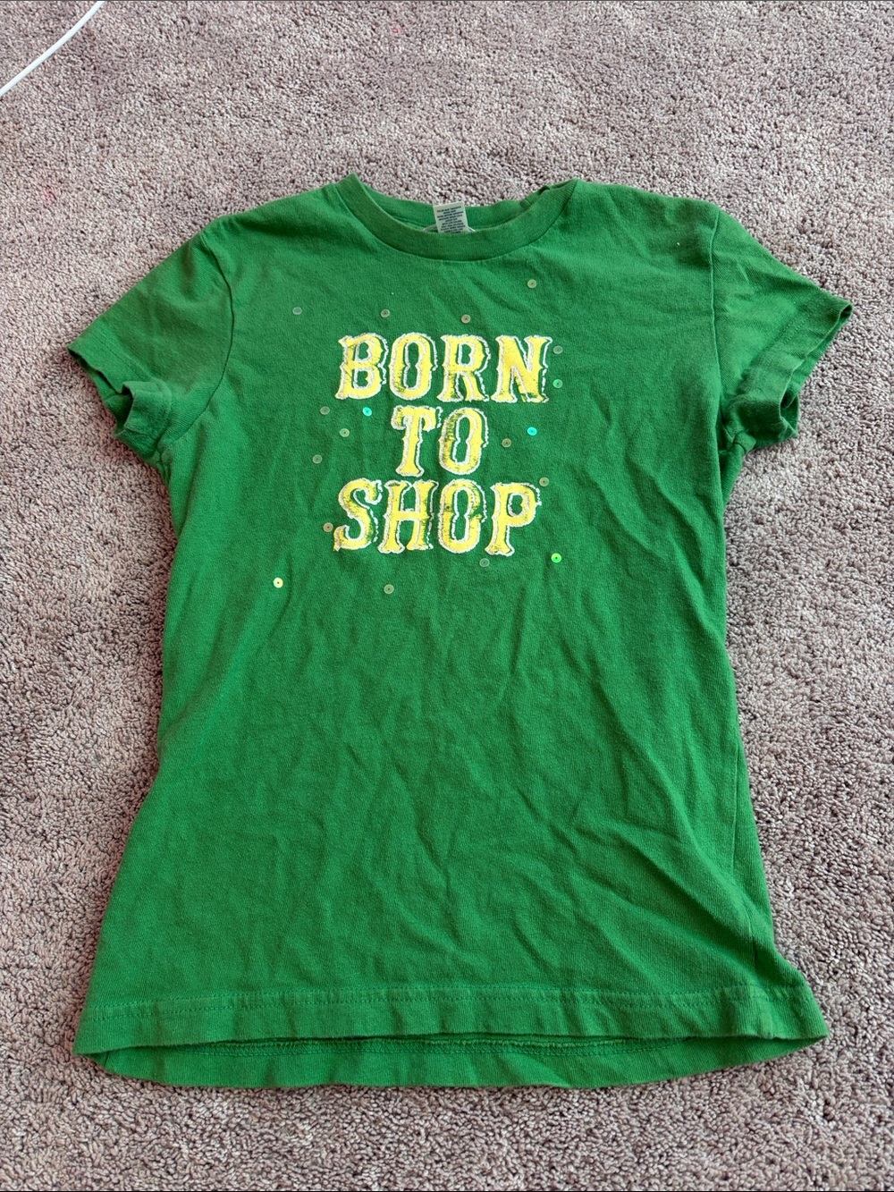 Aeropostale Green Short Sleeve 'Born to Shop' Graphic Tee